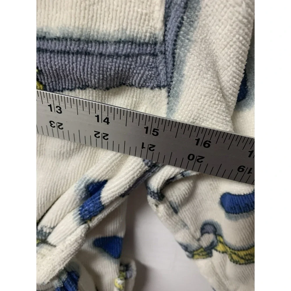 Bullfrogs & Butterflys Boys Tools Robe White Med Belt Pockets Hood Terry Cloth